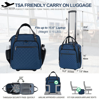 EMPSIGN 16 Wheeled Underseat Travel Bag