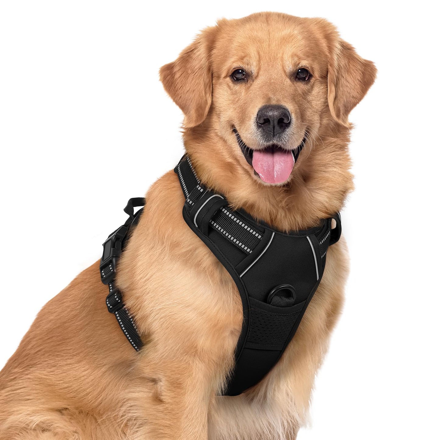 PawGuard No-Pull Reflective Dog Harness - Large Black