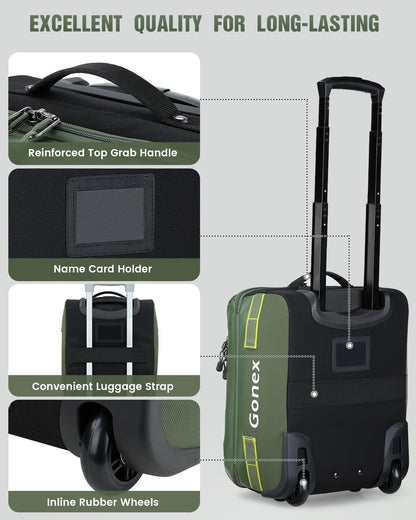 Gonex 70L Wheeled Duffle - Olive Green Travel Bag
