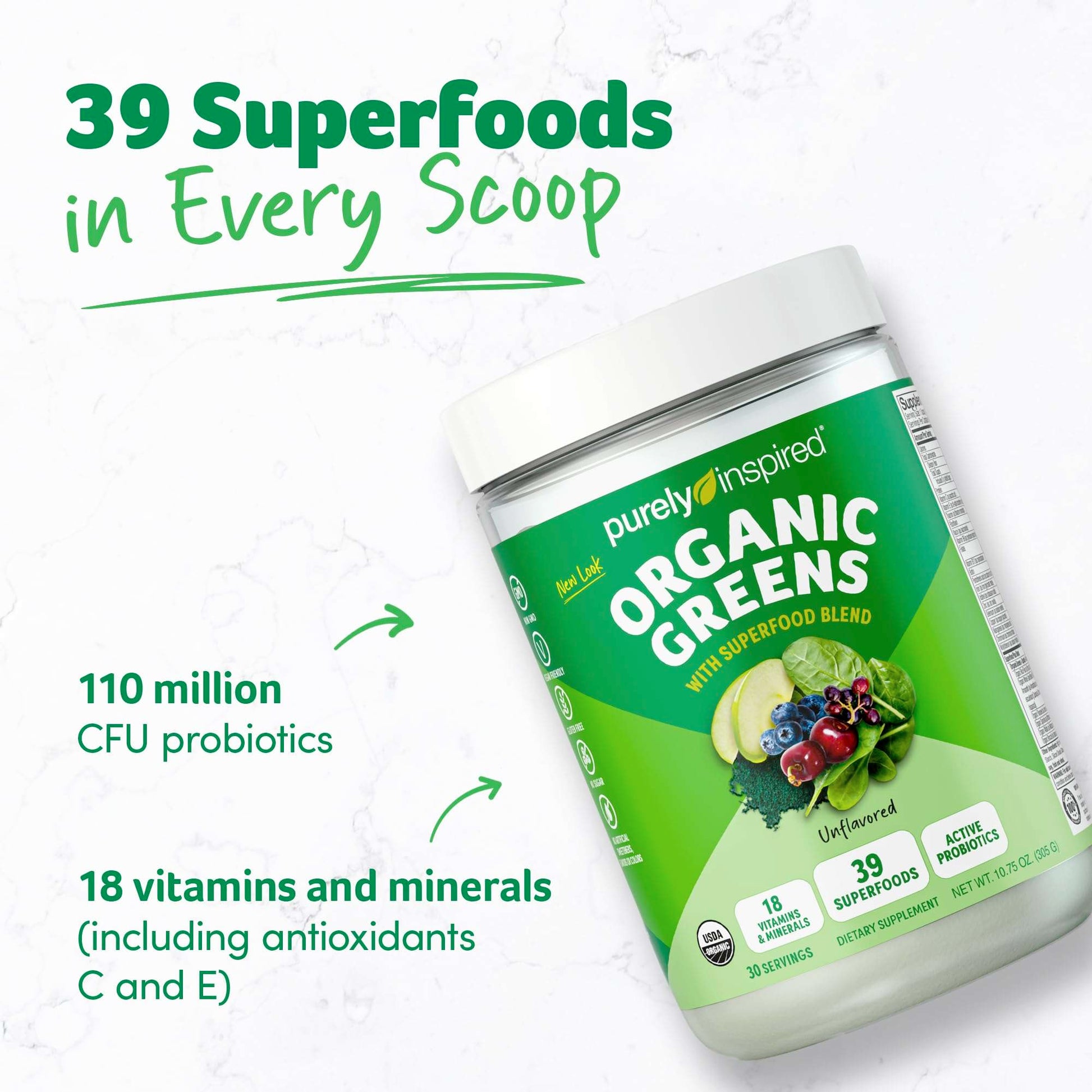 GreenBoost Superfood Smoothie Mix - Unflavored Bliss