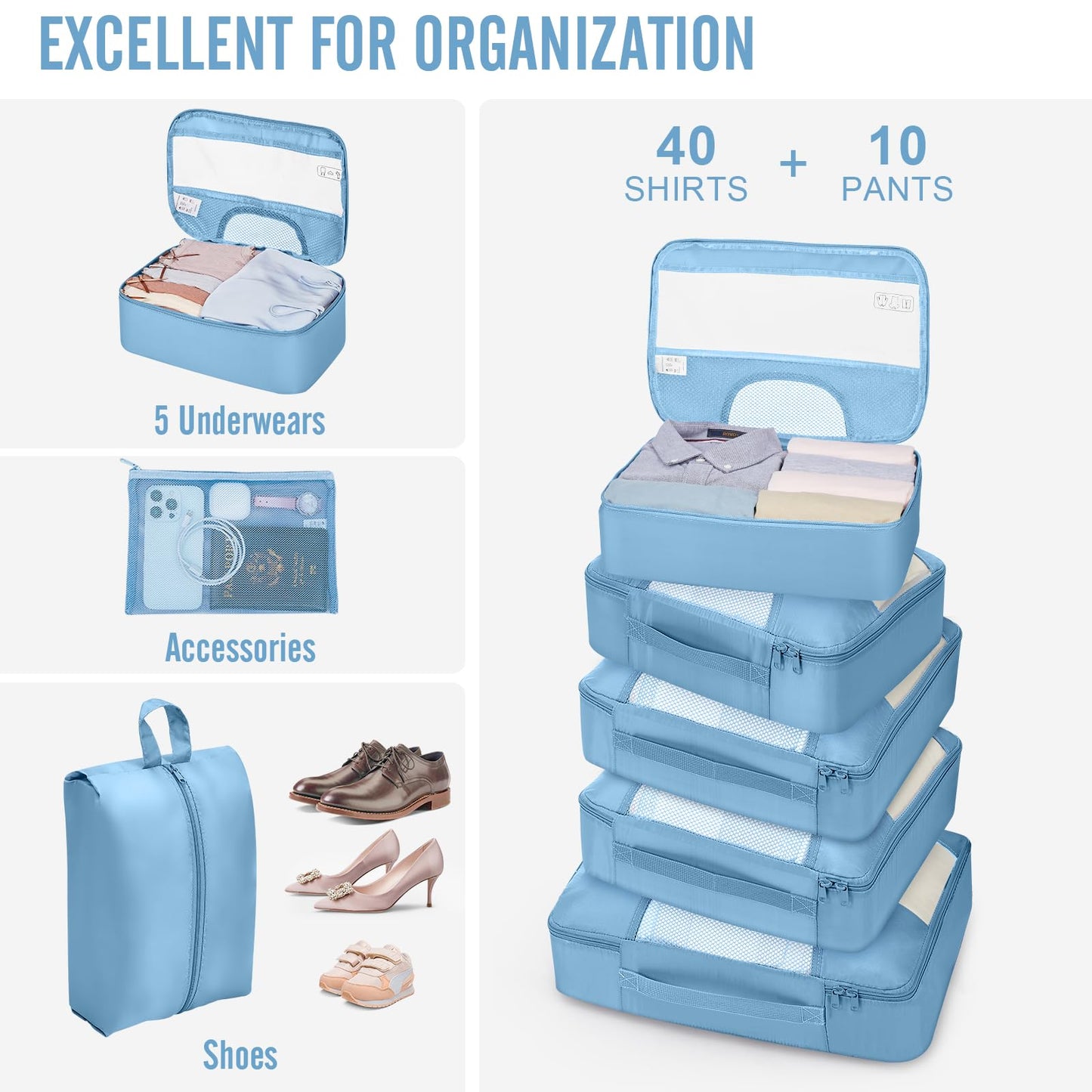 Veken Travel Cubes - 8 Piece Set