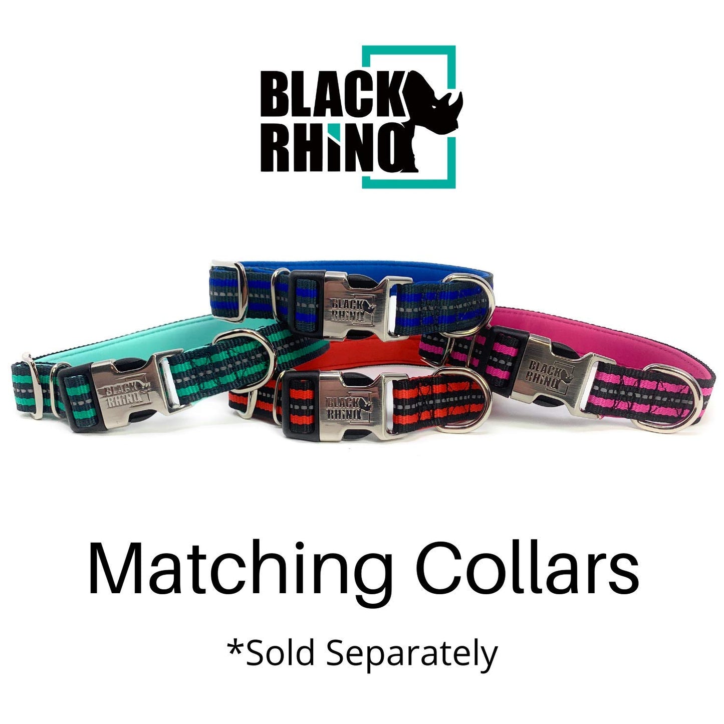 RhinoGrip Aqua: Double Handle Reflective Dog Leash