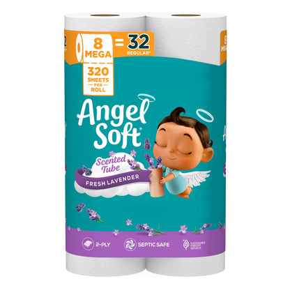 Angel Fresh Lavender Mega Toilet Rolls - Soft & Strong