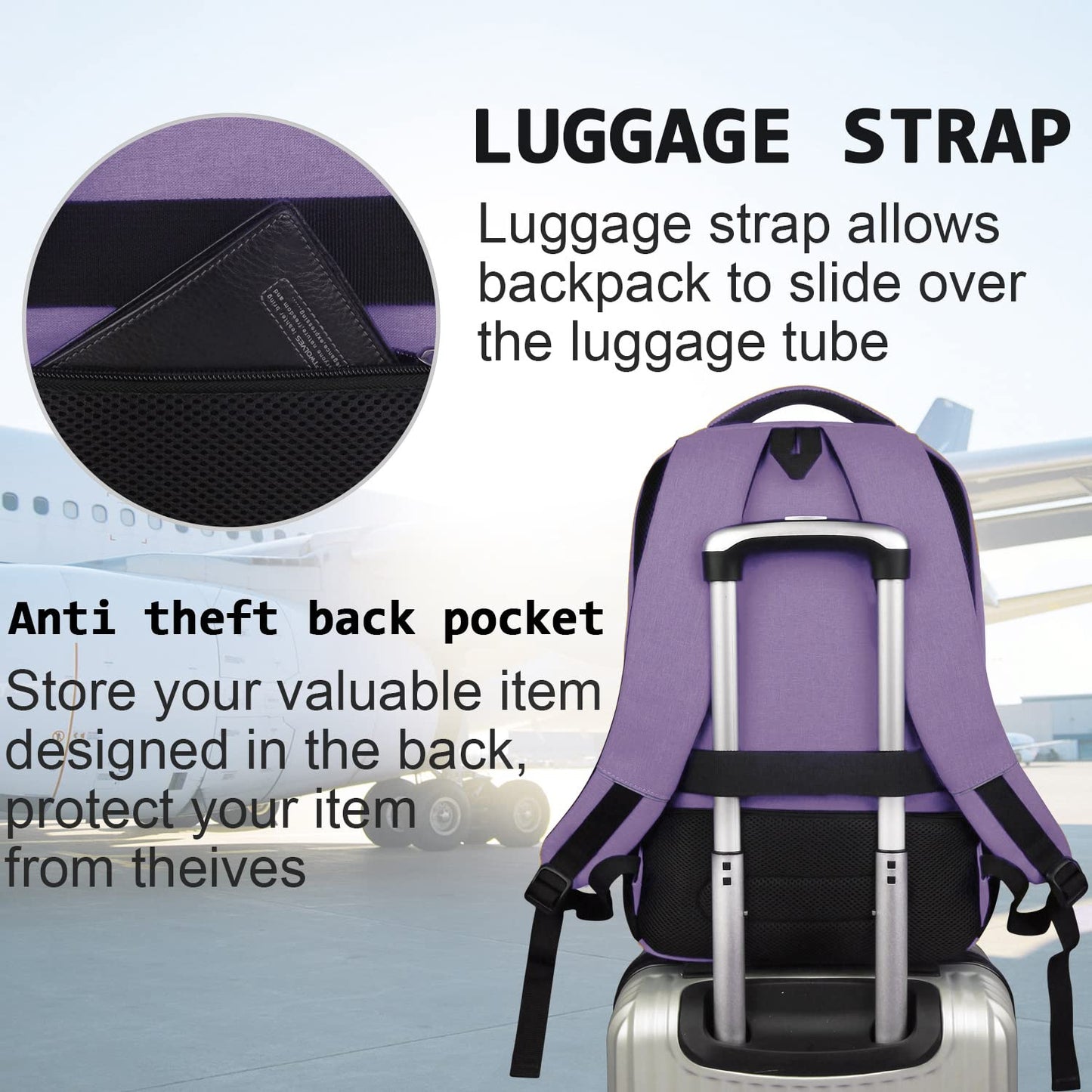 SecureSlim Laptop Backpack with USB & Water Resistance