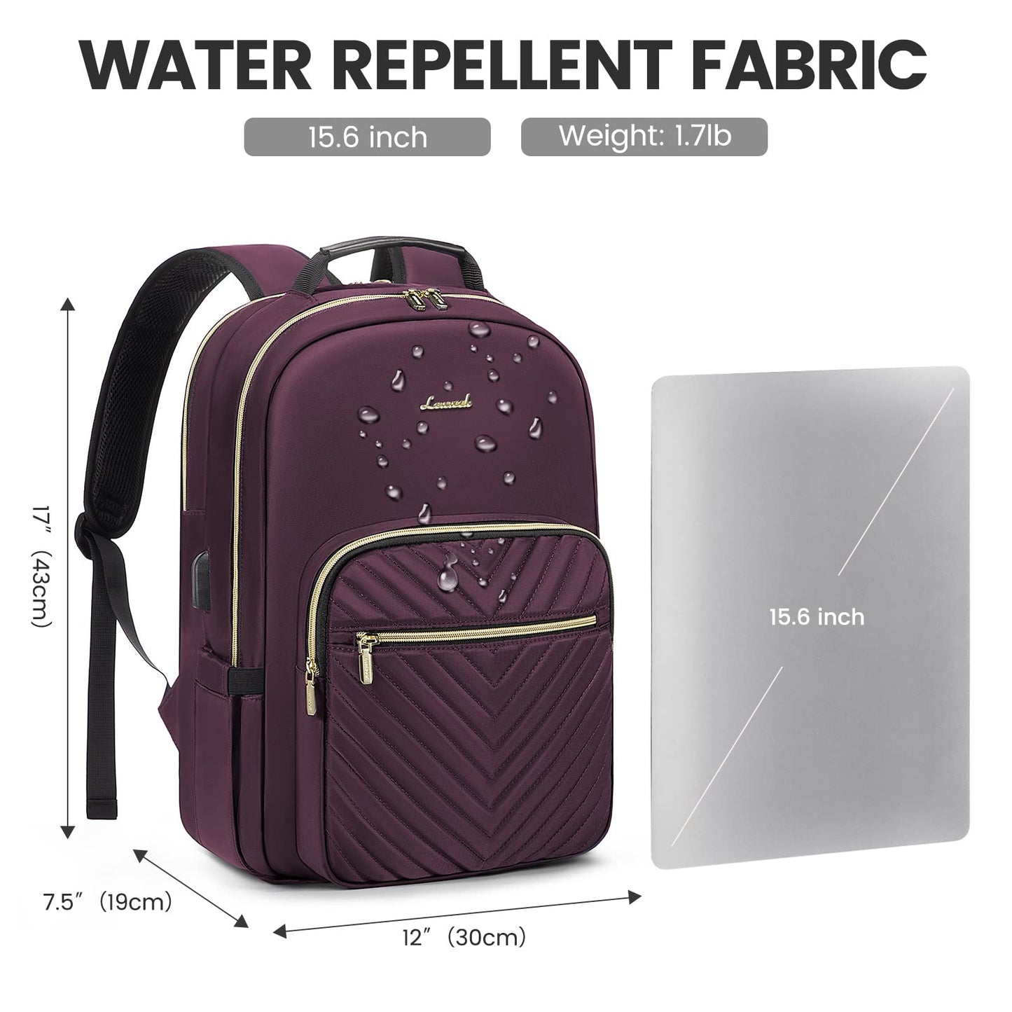 Chic Leather Laptop Backpack for Women - LoveVook