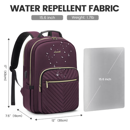 Chic Leather Laptop Backpack for Women - LoveVook