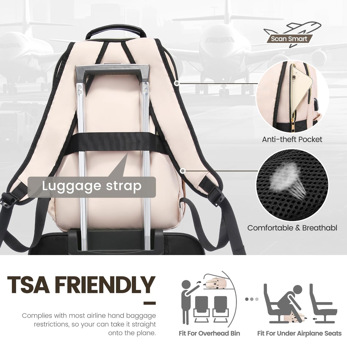 Chic Leather Laptop Backpack for Women - LoveVook