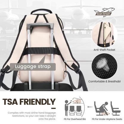 Chic Leather Laptop Backpack for Women - LoveVook