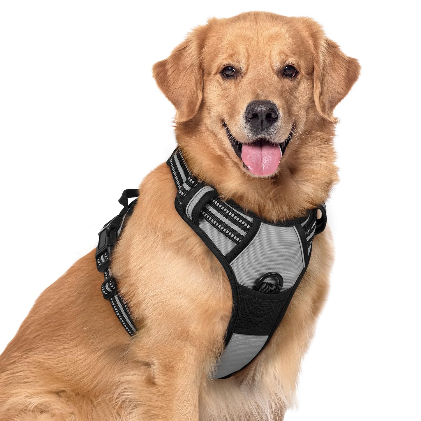 PawGuard No-Pull Reflective Dog Harness - Large Black