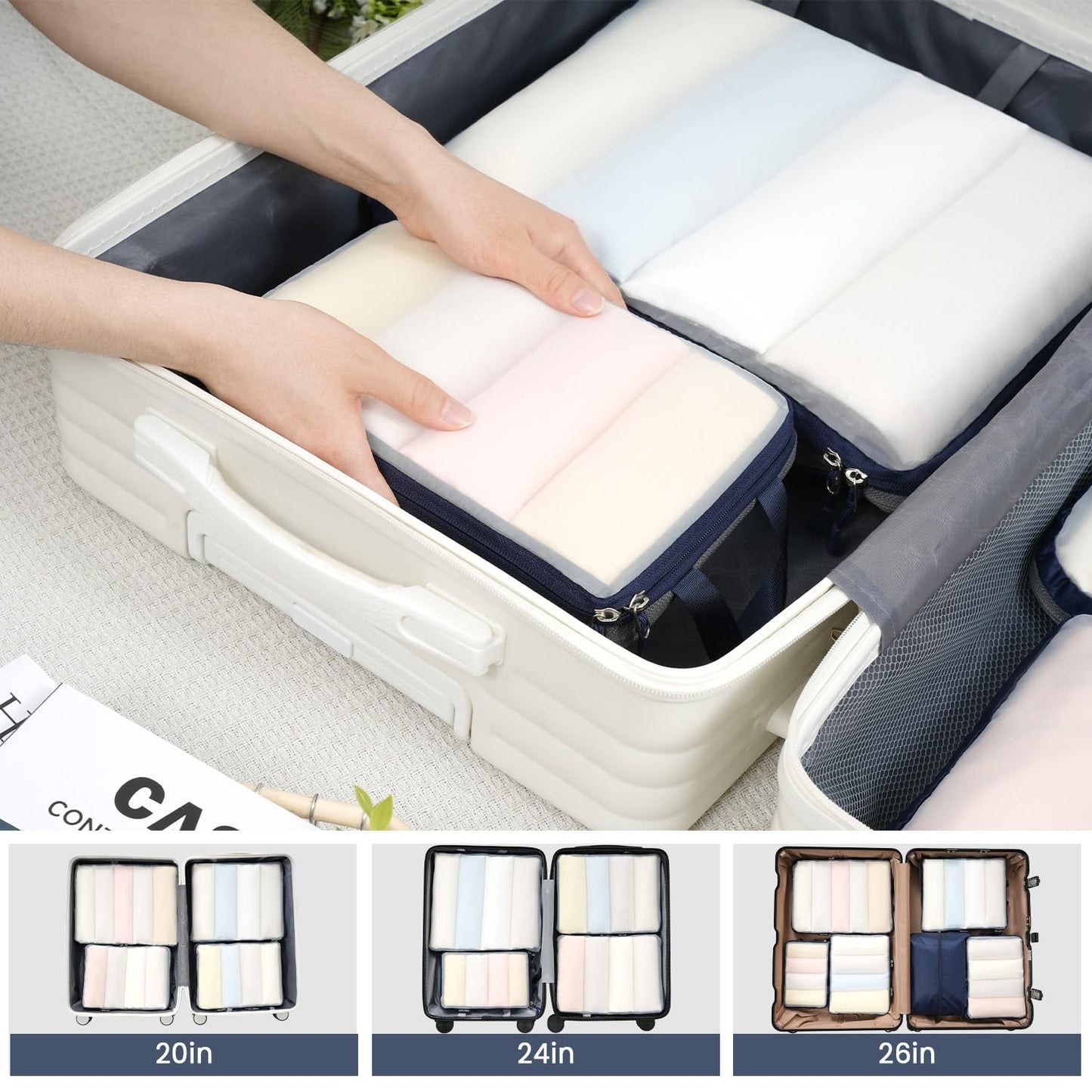 BAGAIL Travel Compression Cubes Set for Packing Ease