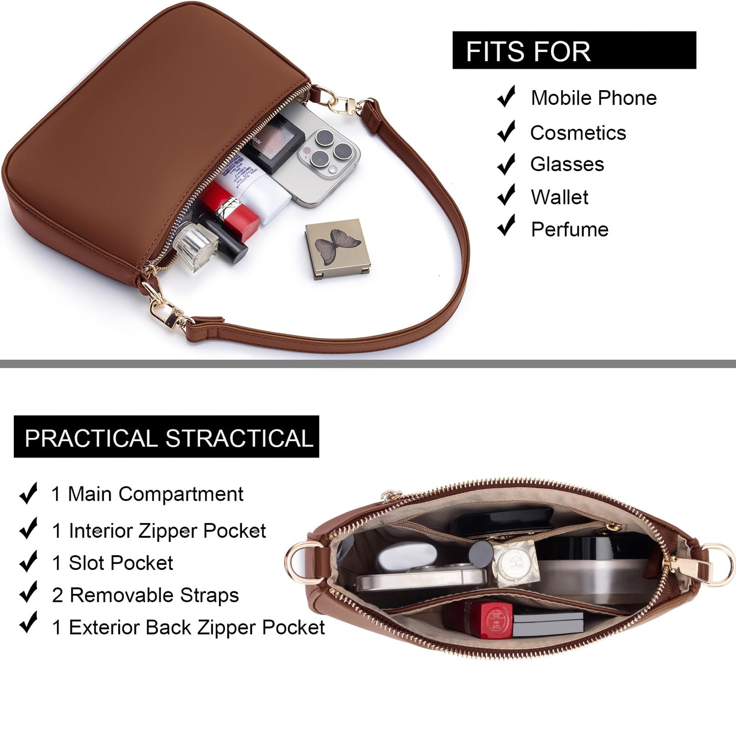 Retro Vegan Leather Shoulder Bag