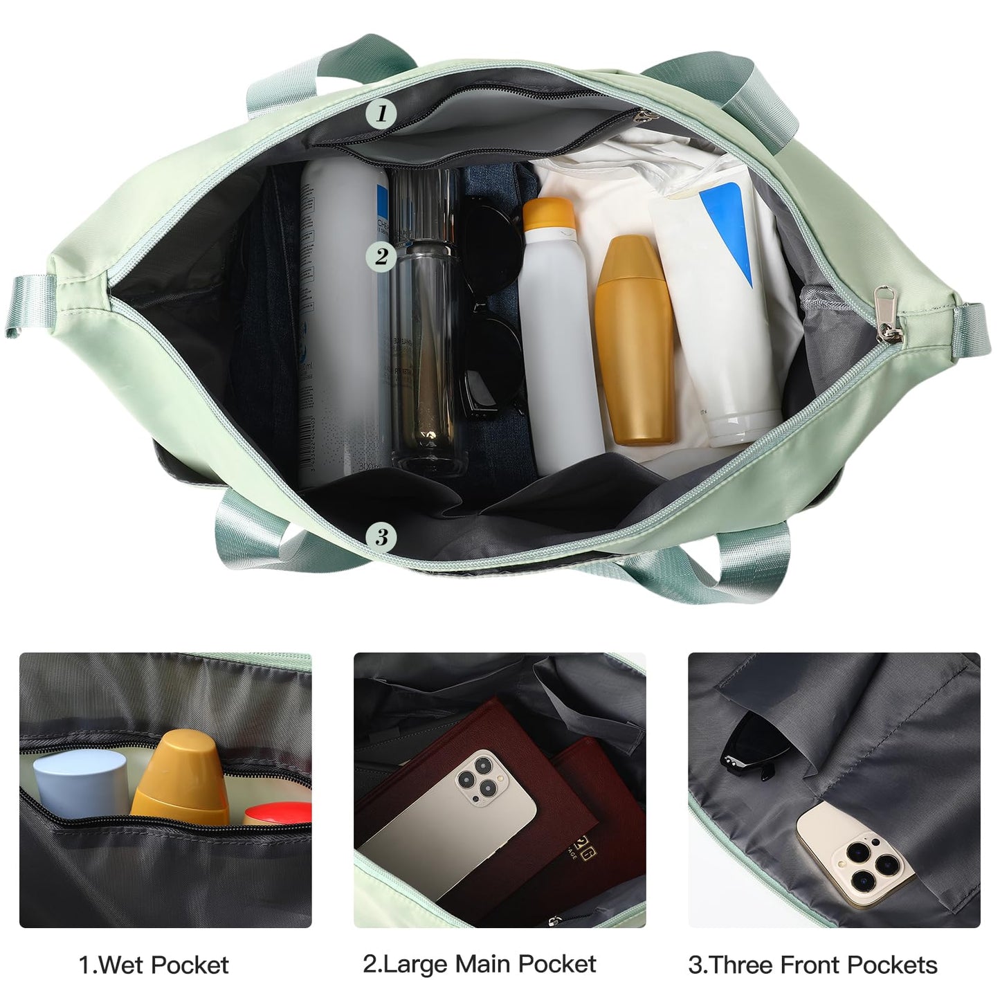 Pink Expandable Travel Duffel with Wet Pocket