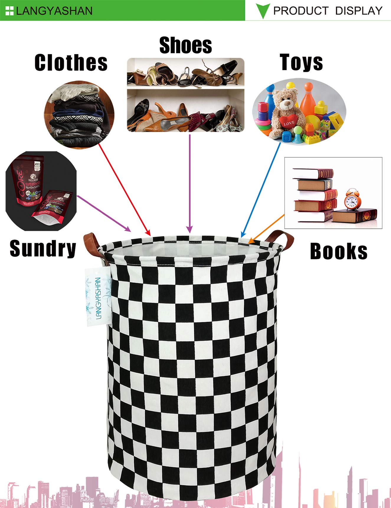 Collapsible Canvas Hamper by LANGYASHAN