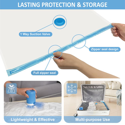 CozyVac Travel Bags with Pump - 6 Pack Space Savers