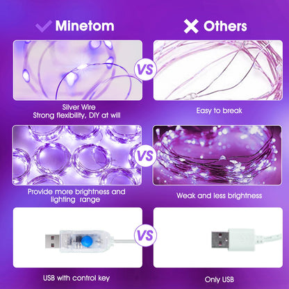 Minetom 300 LED Dimmable Fairy Curtain Lights