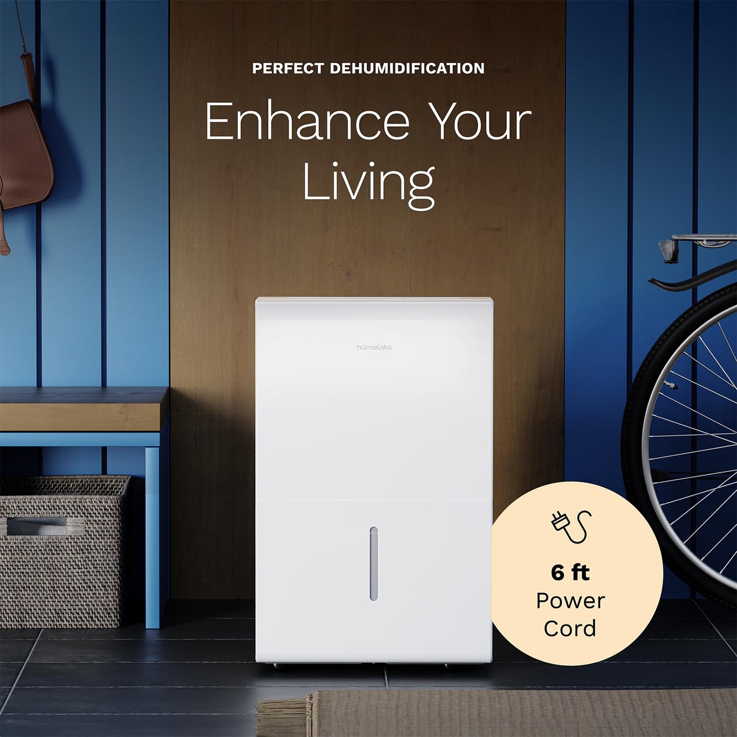 hOmeLabs Smart 50 Pint Dehumidifier 7000 Sq Ft