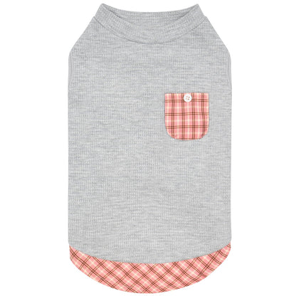 PlaidPup Waffle Vest: Soft, Stretchy, & Cute!