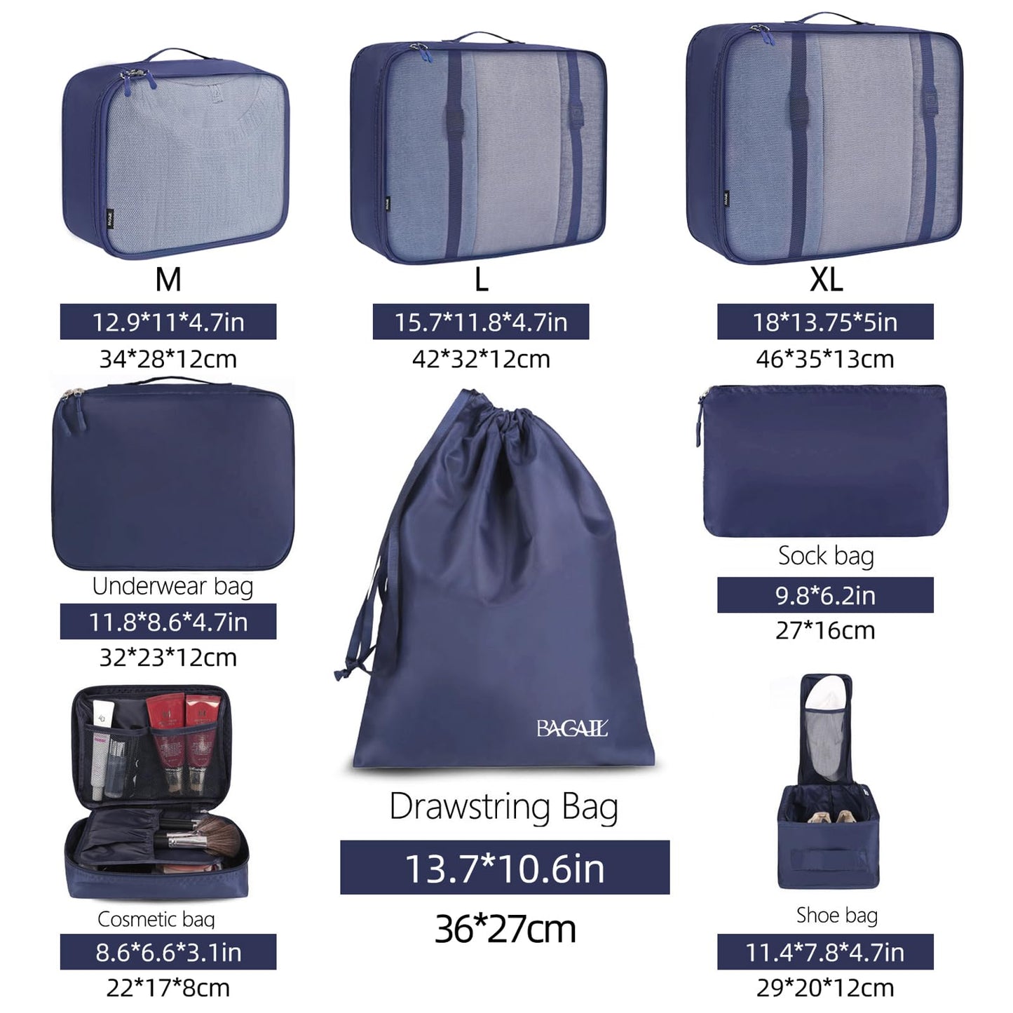 TravelMate 8-Piece Packing Cubes