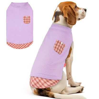 PlaidPup Waffle Vest: Soft, Stretchy, & Cute!