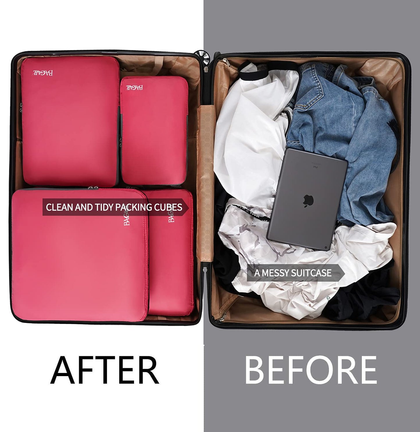 BAGAIL Expandable Travel Compression Cubes Set