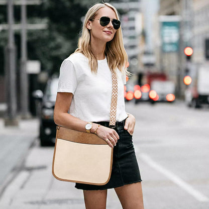 AUYOCO Chic Vegan Leather Crossbody Bag with Strap