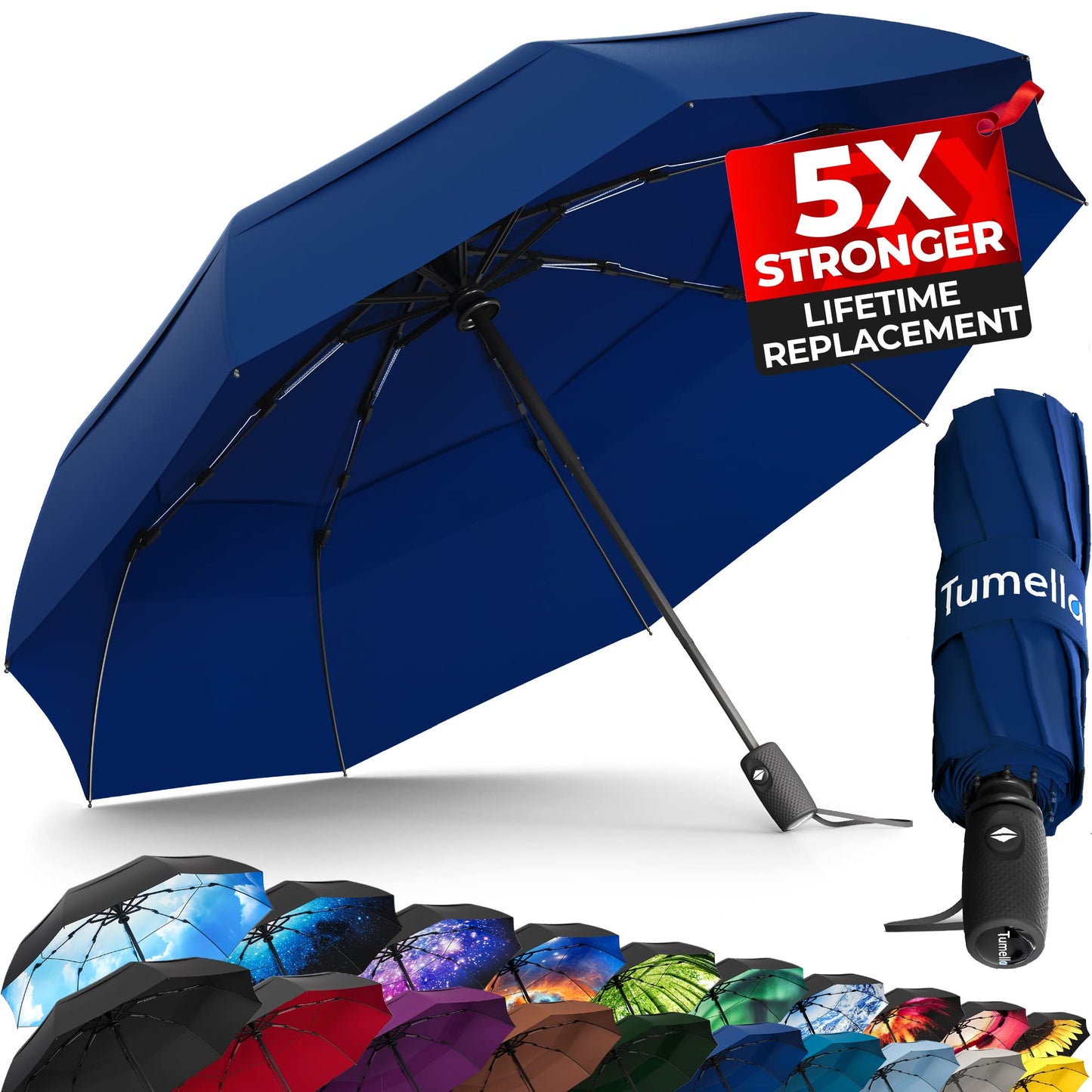 TUMELLA Elite Windproof Travel Umbrella