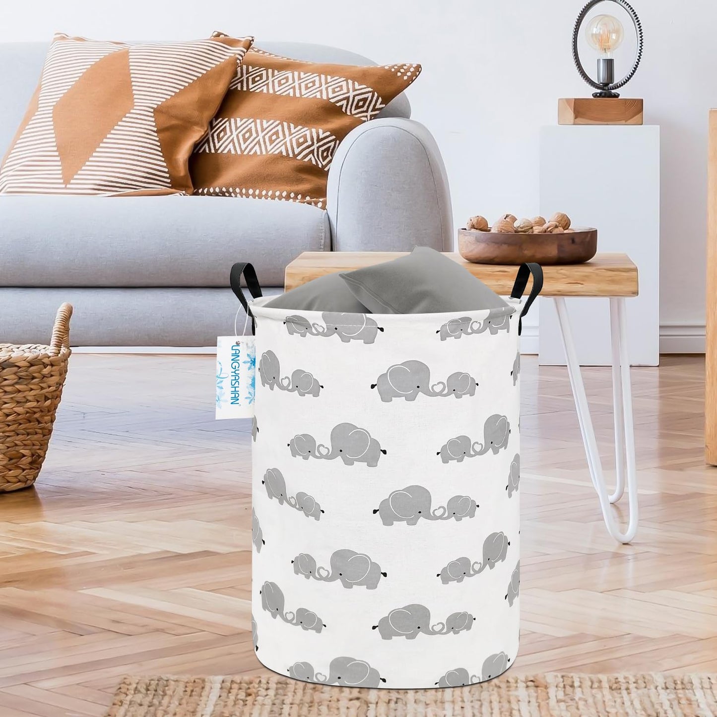 Collapsible Canvas Hamper by LANGYASHAN