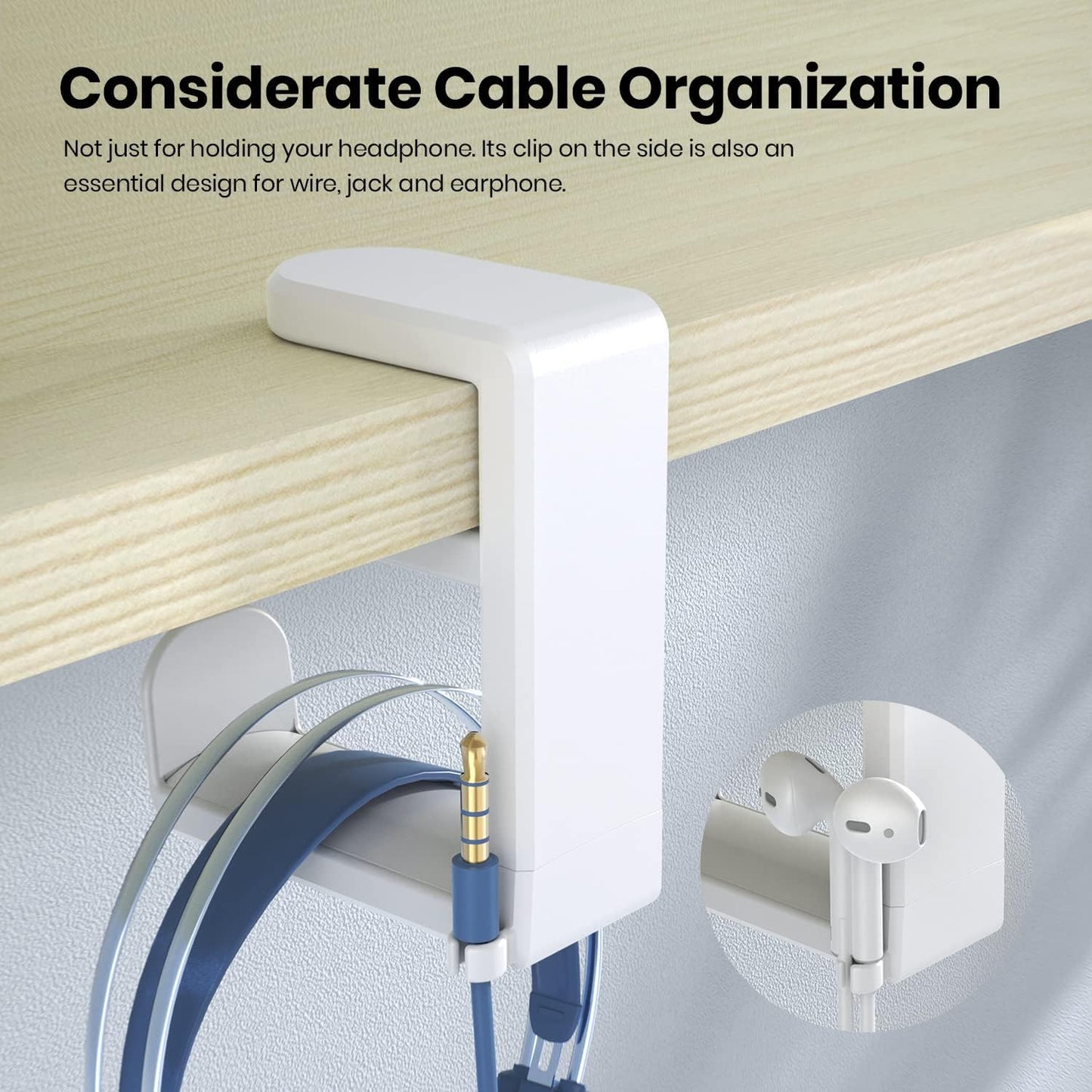 EURPMASK 360° Rotating Headphone Stand & Organizer