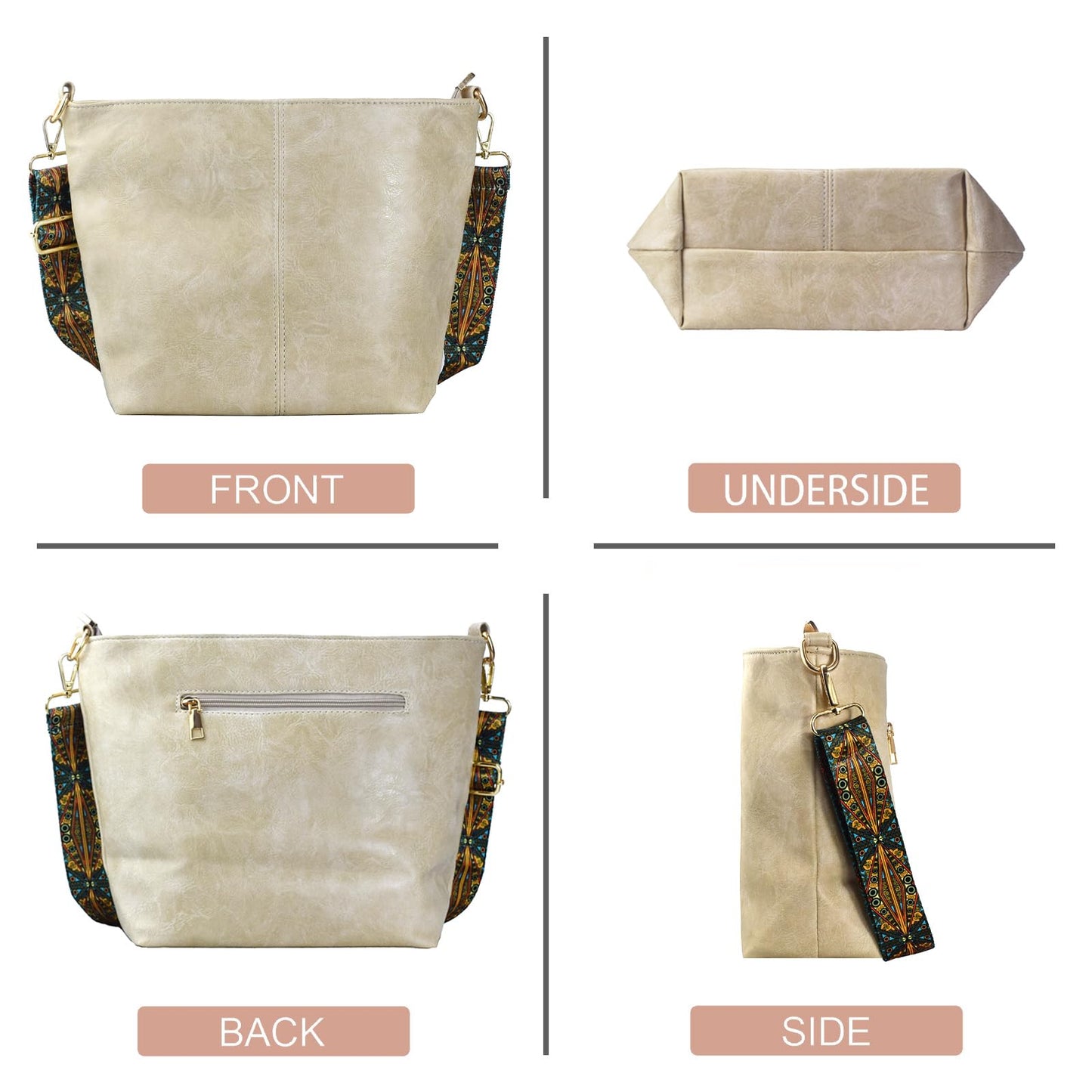 ChicHobo Vegan Leather Crossbody Bag with Strap