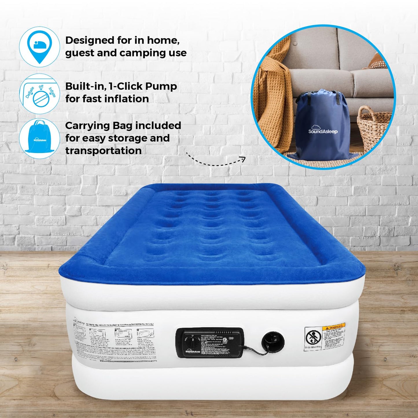 DreamNest Luxe Air Mattress with ComfortCoil Tech