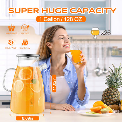 Aofmee Stainless Precision Pitcher - 68oz Borosilicate