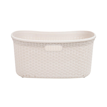 Ivory Wicker Mind Reader 40L Laundry Basket