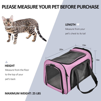 PawsVoyage: Grey TSA-Approved Pet Carrier (15lbs Max)