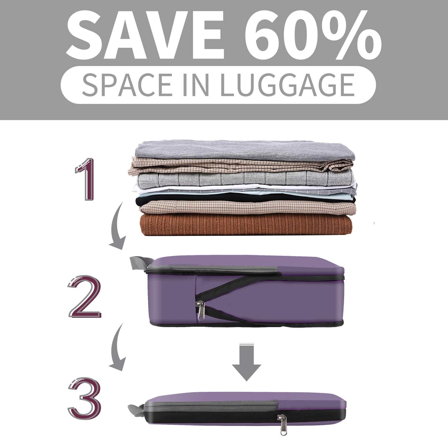 BAGAIL Expandable Travel Compression Cubes Set