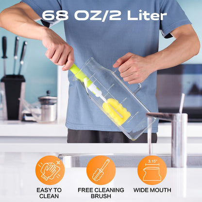 Aofmee Stainless Precision Pitcher - 68oz Borosilicate