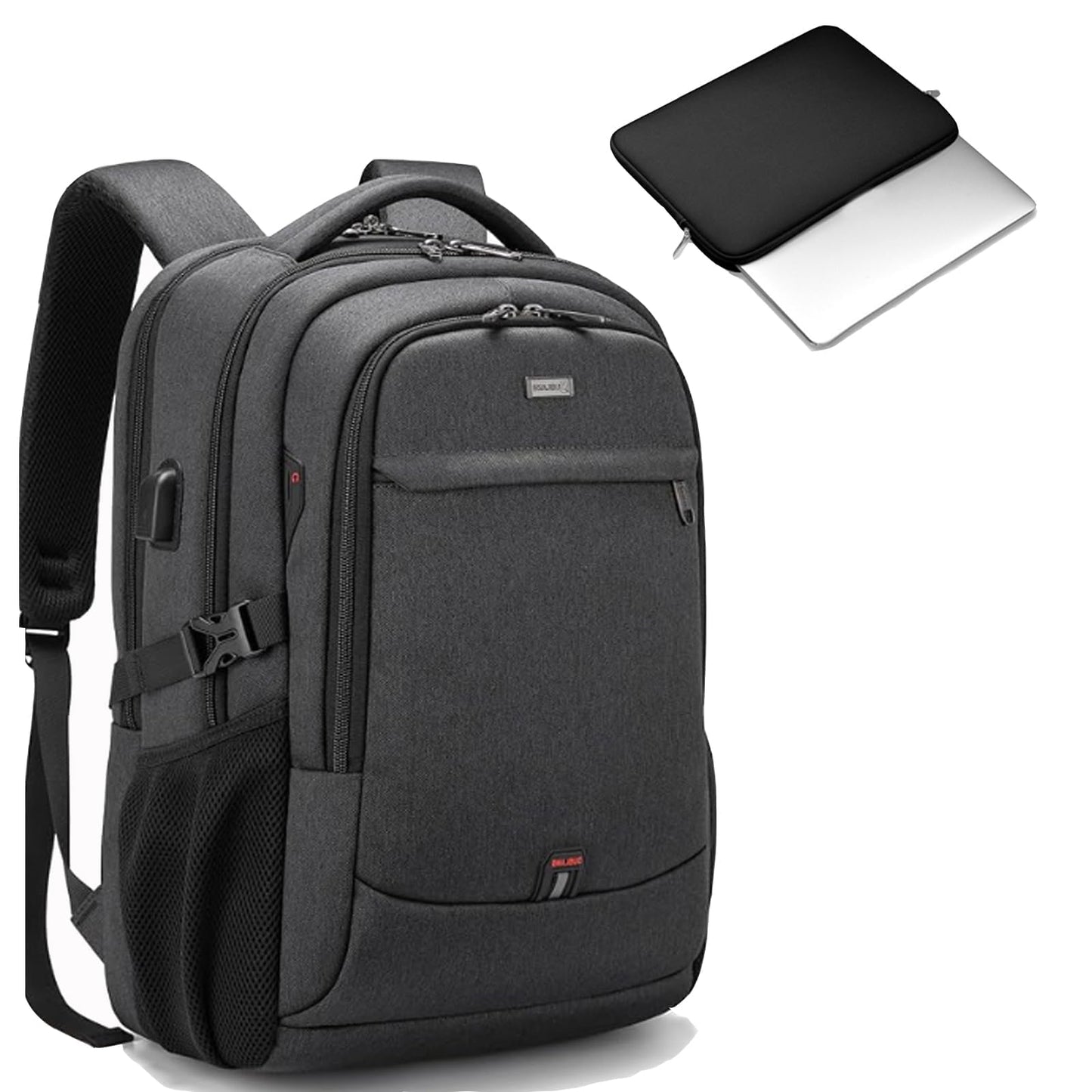 DUSLANG Travel Laptop Backpack with USB Port - Black