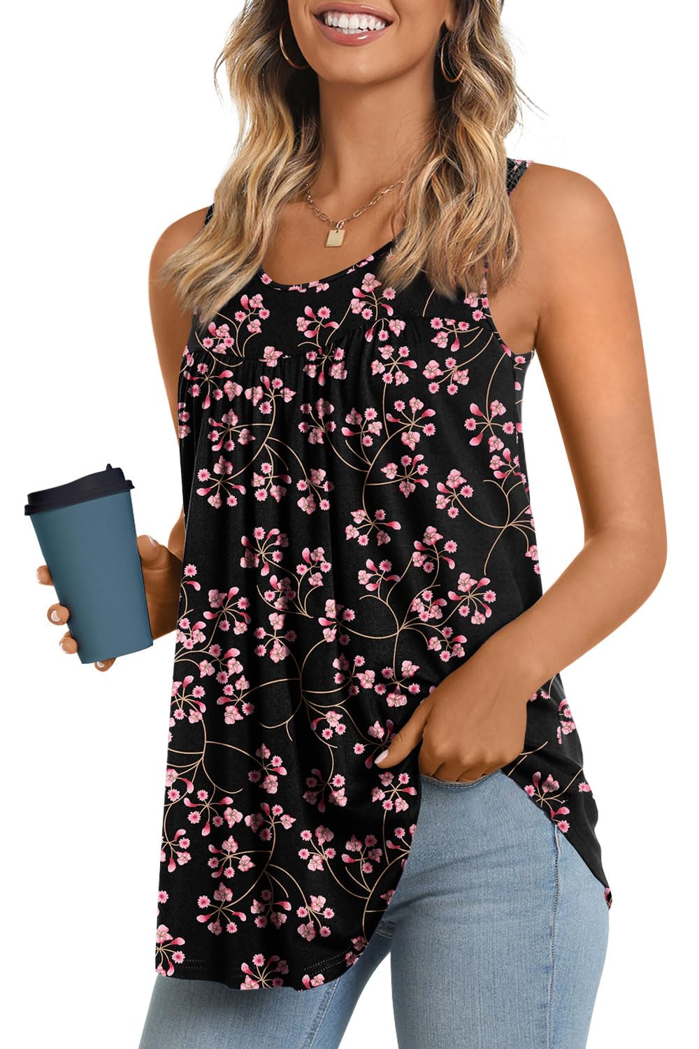 Longyuan Summer Sleeveless Tunics for Women