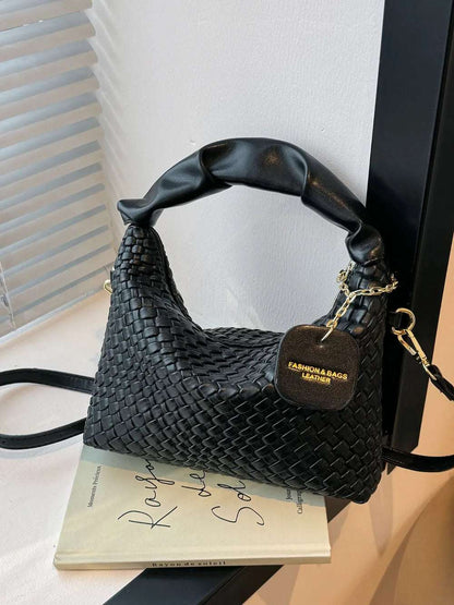 PU Leather Woven Crossbody Bag - Premium Crossbody Bag from Trendsi - Just $27.99! Shop now at Handbags Specialist Headquarter