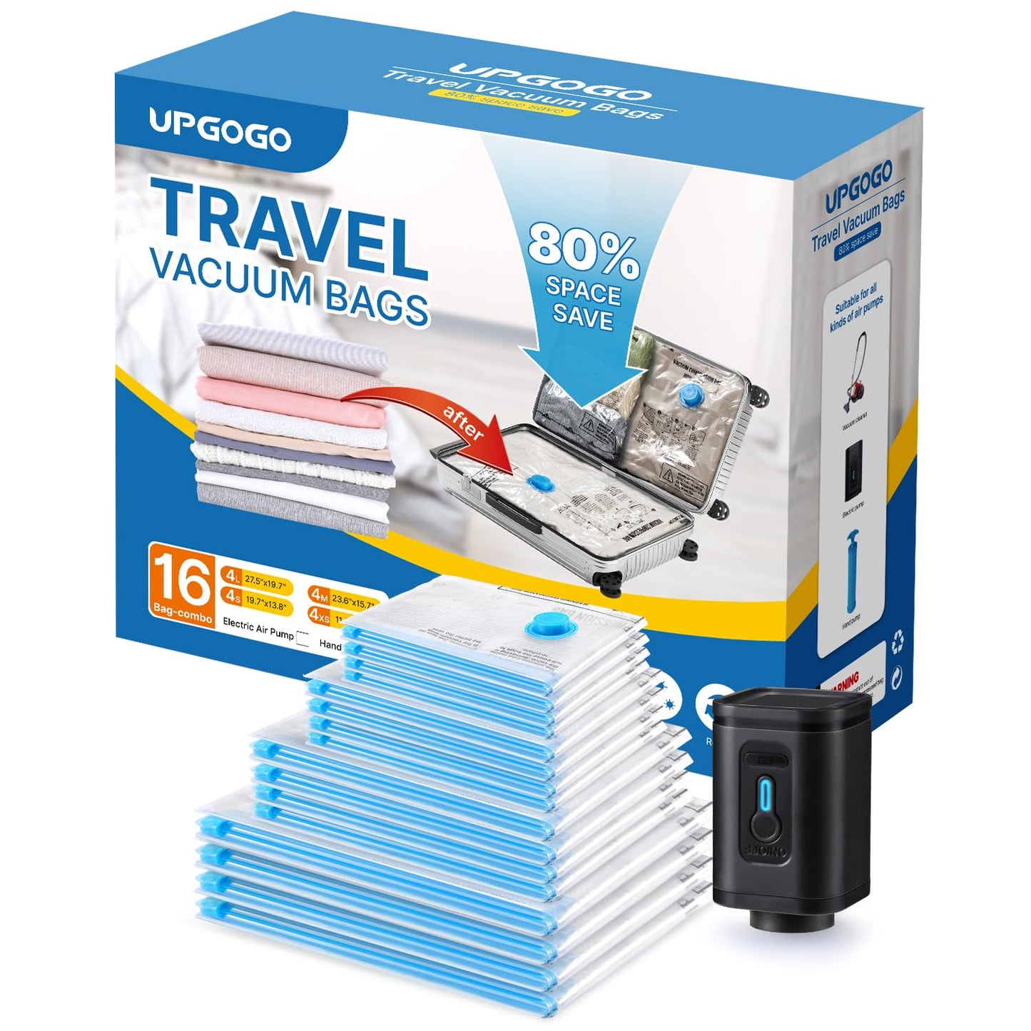 Vacuum Space Saver Bags - 6 Pack Travel Combo
