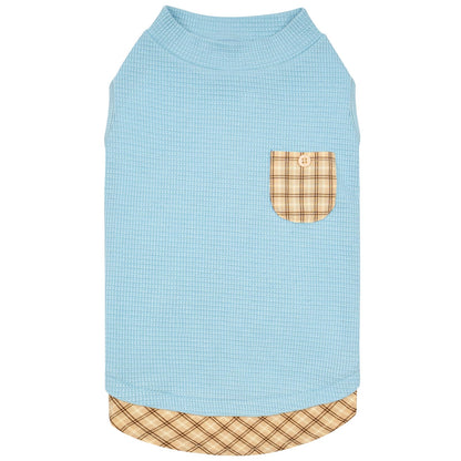 PlaidPup Waffle Vest: Soft, Stretchy, & Cute!