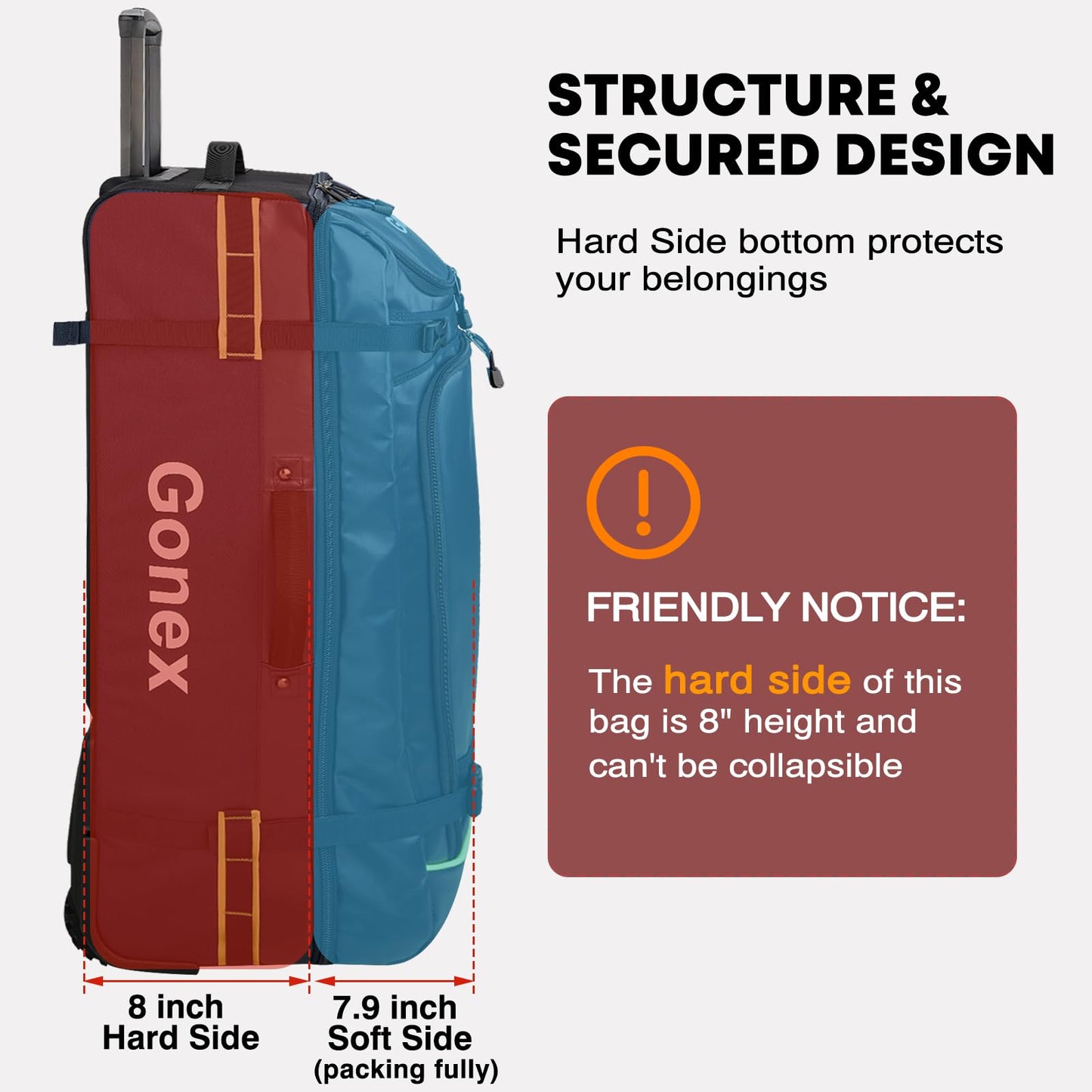 Gonex 70L Wheeled Duffle - Olive Green Travel Bag