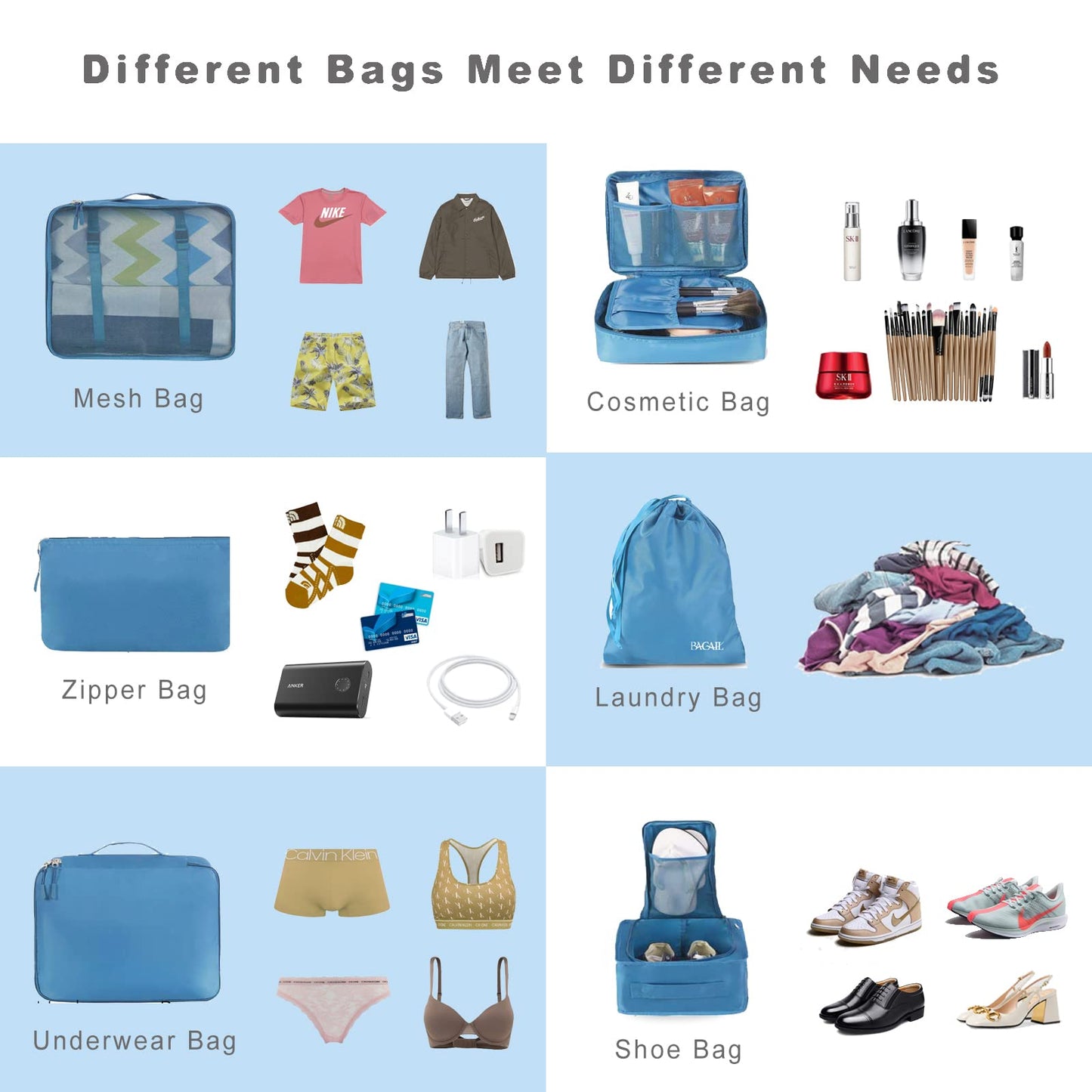 TravelMate 8-Piece Packing Cubes