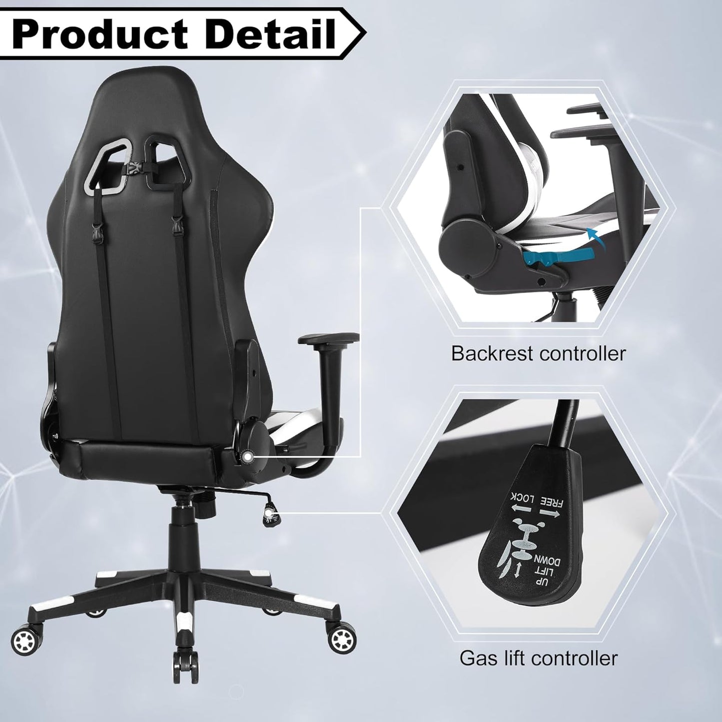 GOTMINSI Ergonomic Racing Desk Chair - White