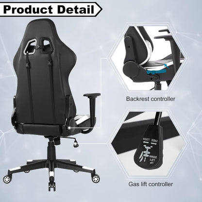 GOTMINSI Ergonomic Racing Desk Chair - White