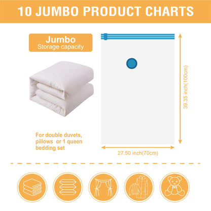 CozyVac Travel Bags with Pump - 6 Pack Space Savers