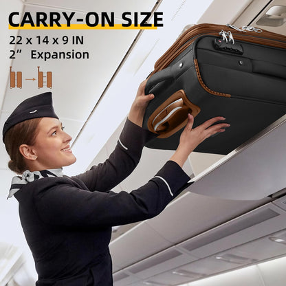 LARVENDER Expandable 5-Piece Spinner Luggage Set