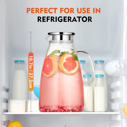 Aofmee Stainless Precision Pitcher - 68oz Borosilicate