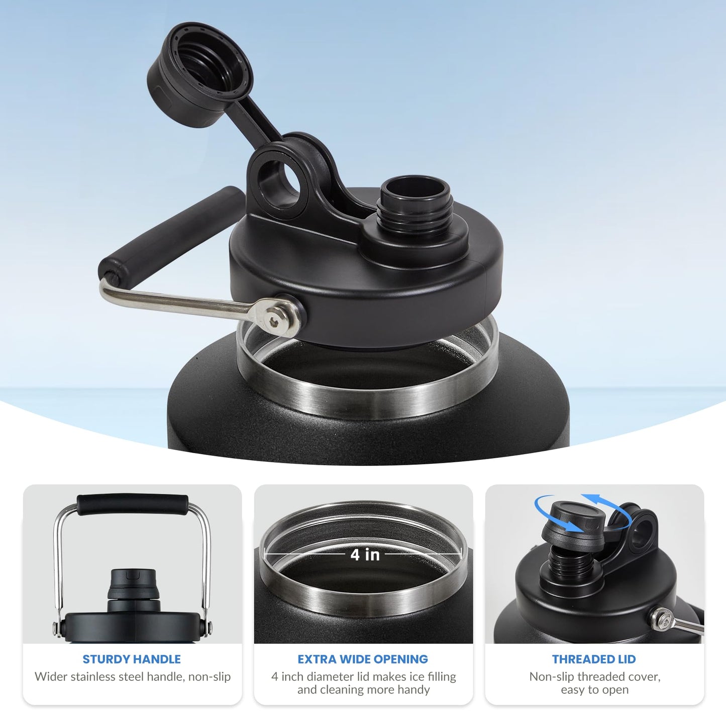 HydraGuard 128oz: Dual-Vacuum Stainless Water Jug