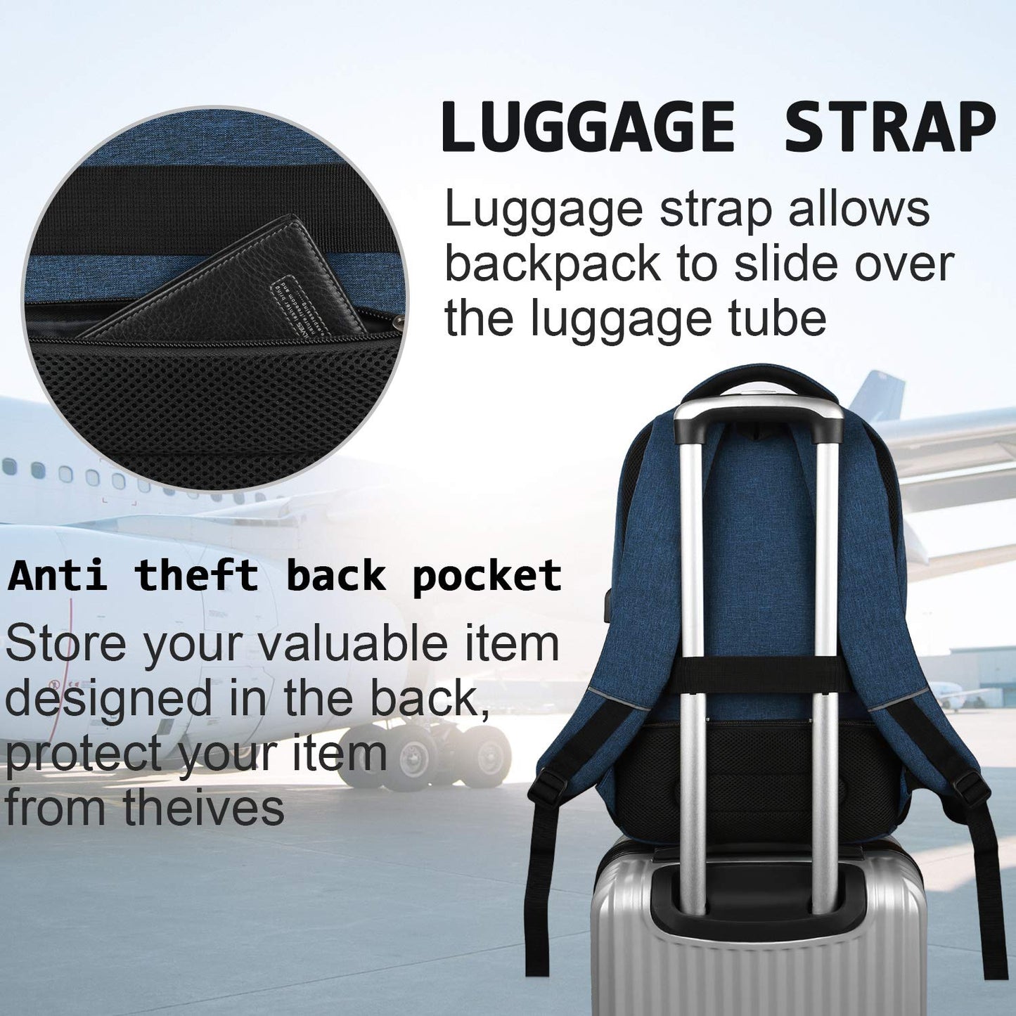 SecureSlim Laptop Backpack with USB & Water Resistance