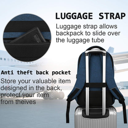 SecureSlim Laptop Backpack with USB & Water Resistance